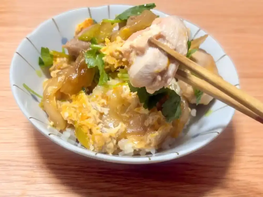 親子丼 試食