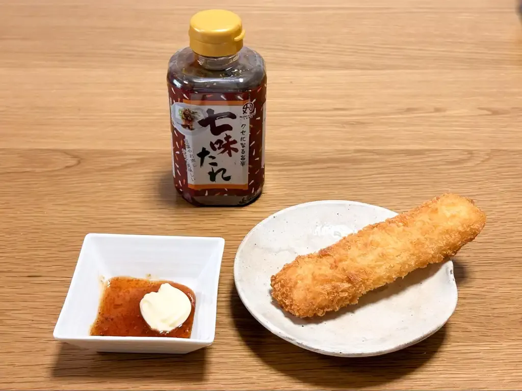 イカフライ×七味たれ+マヨネーズ