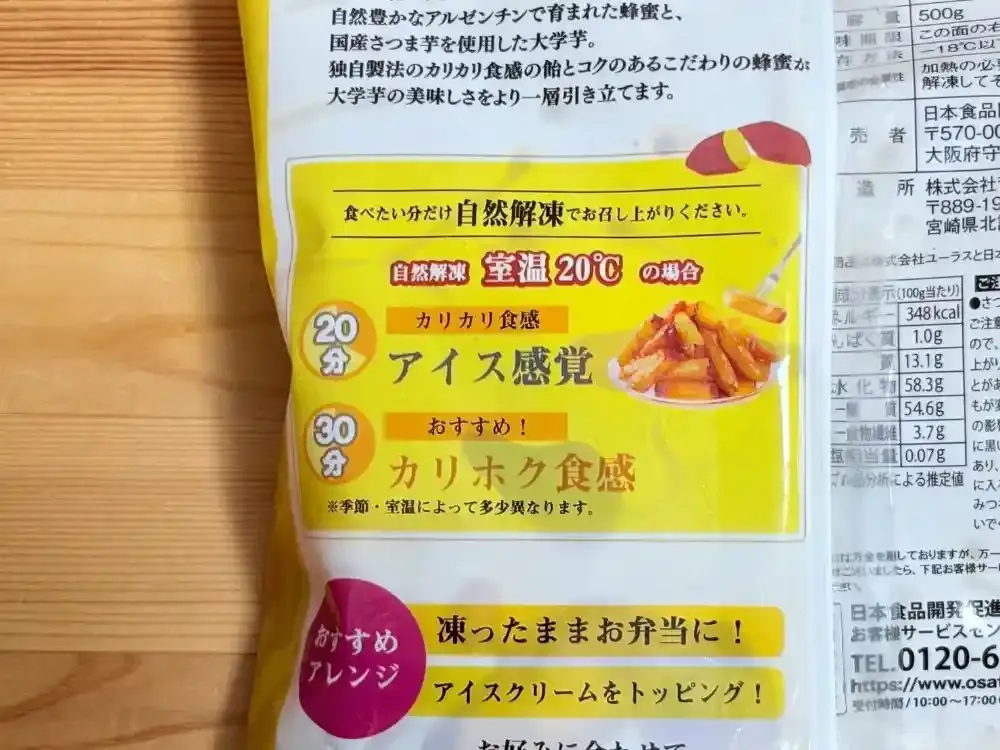 パッケージ裏