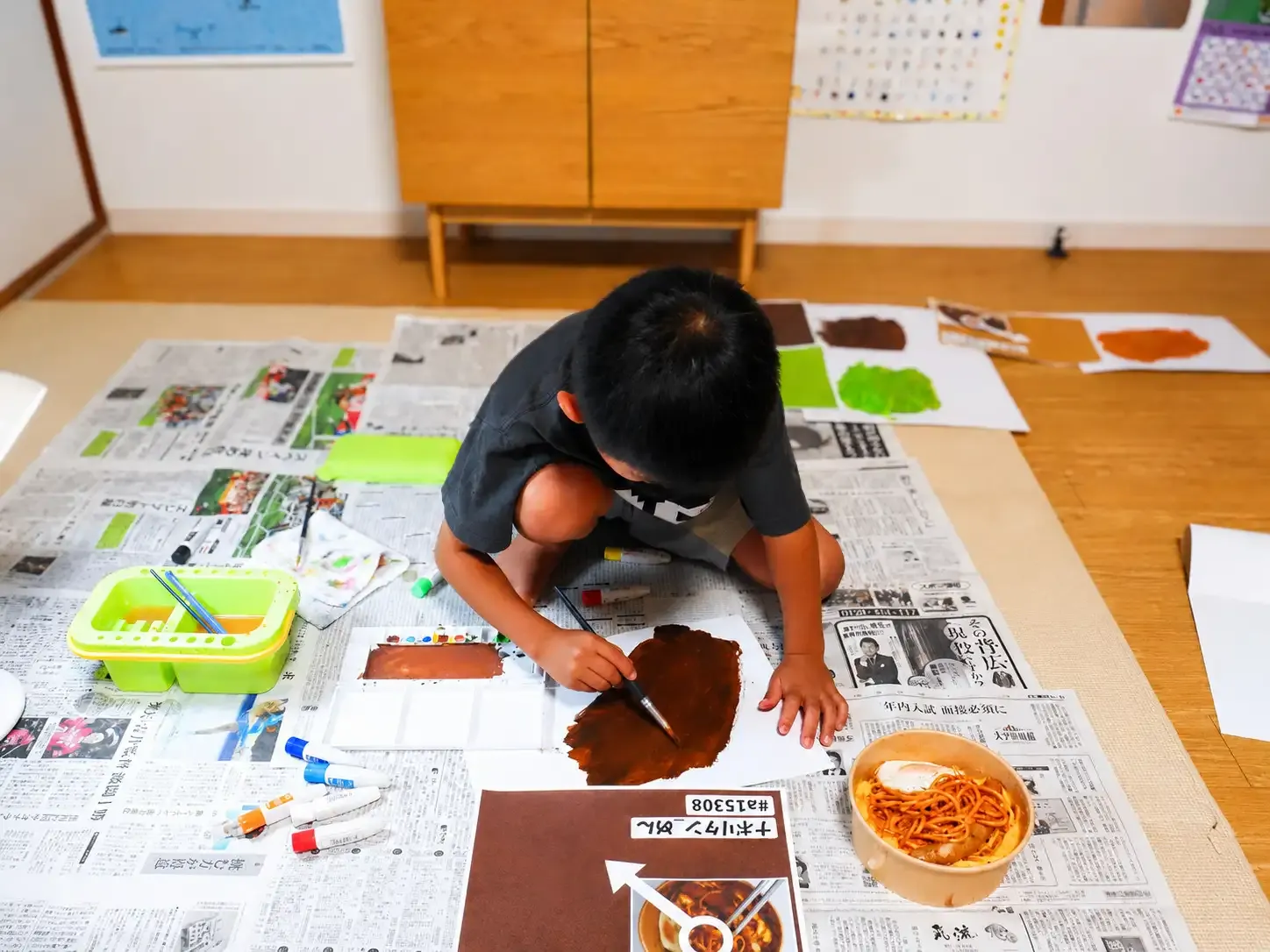 茶色の色見本を作る
