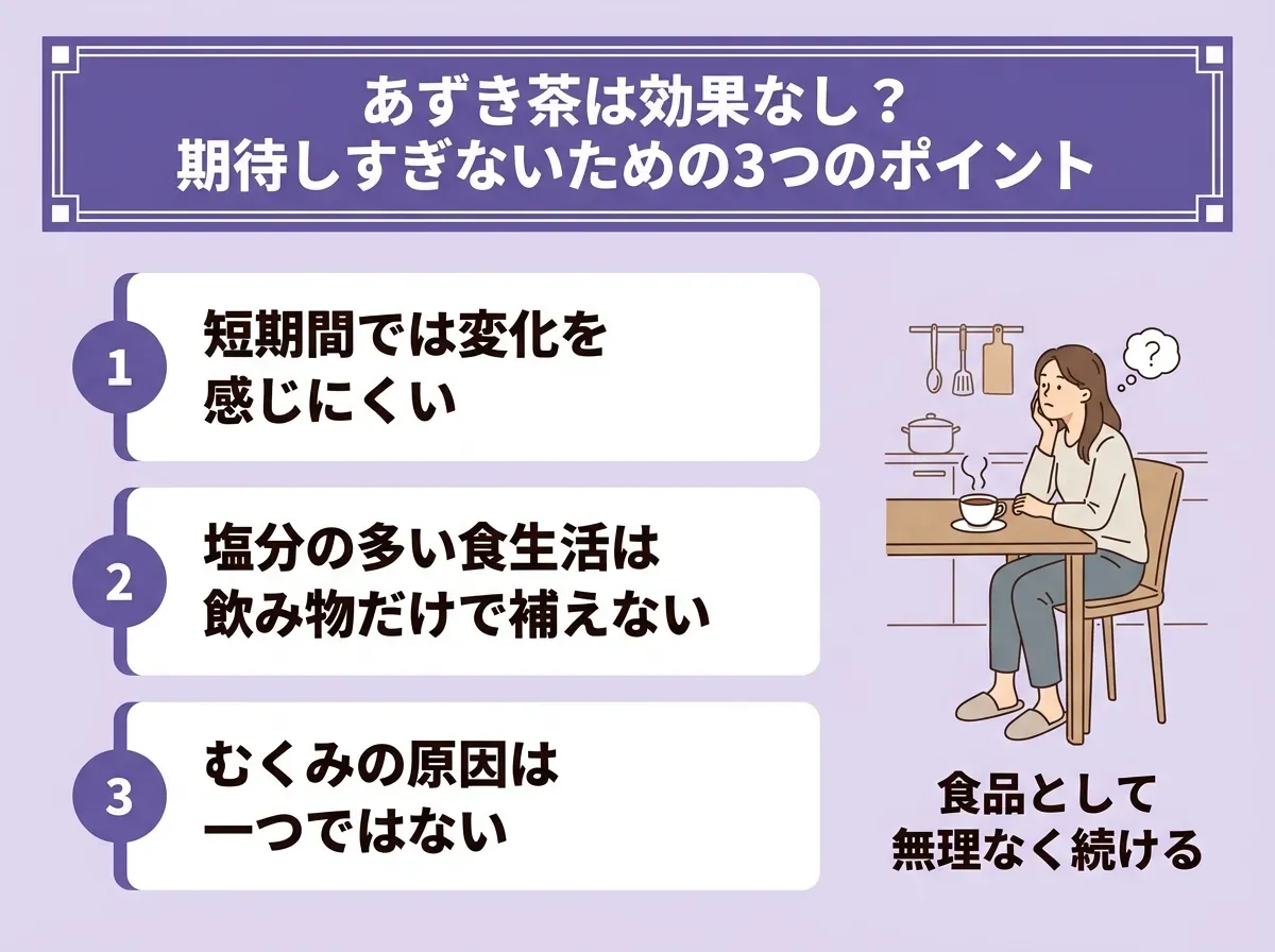 あずき茶は効果なし?期待しすぎないための3つのポイント