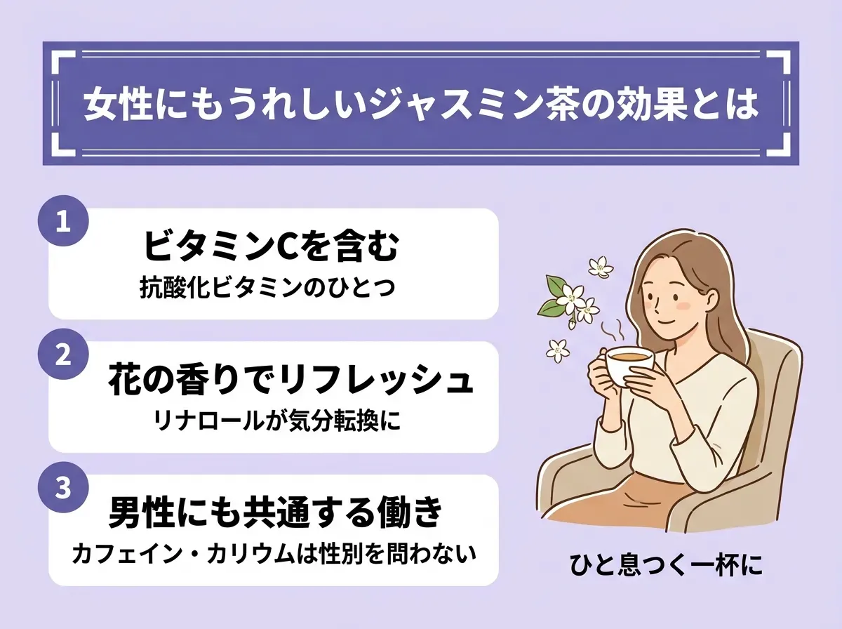女性にもうれしいジャスミン茶の効果とは
