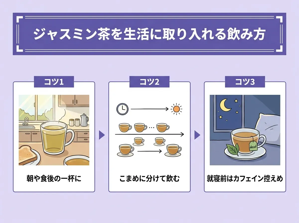ジャスミン茶を生活に取り入れる飲み方