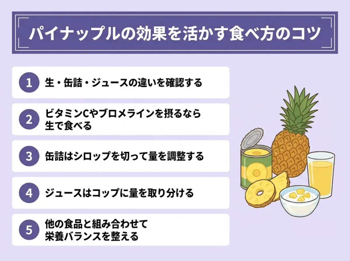 パイナップルの効果を活かす食べ方のコツ