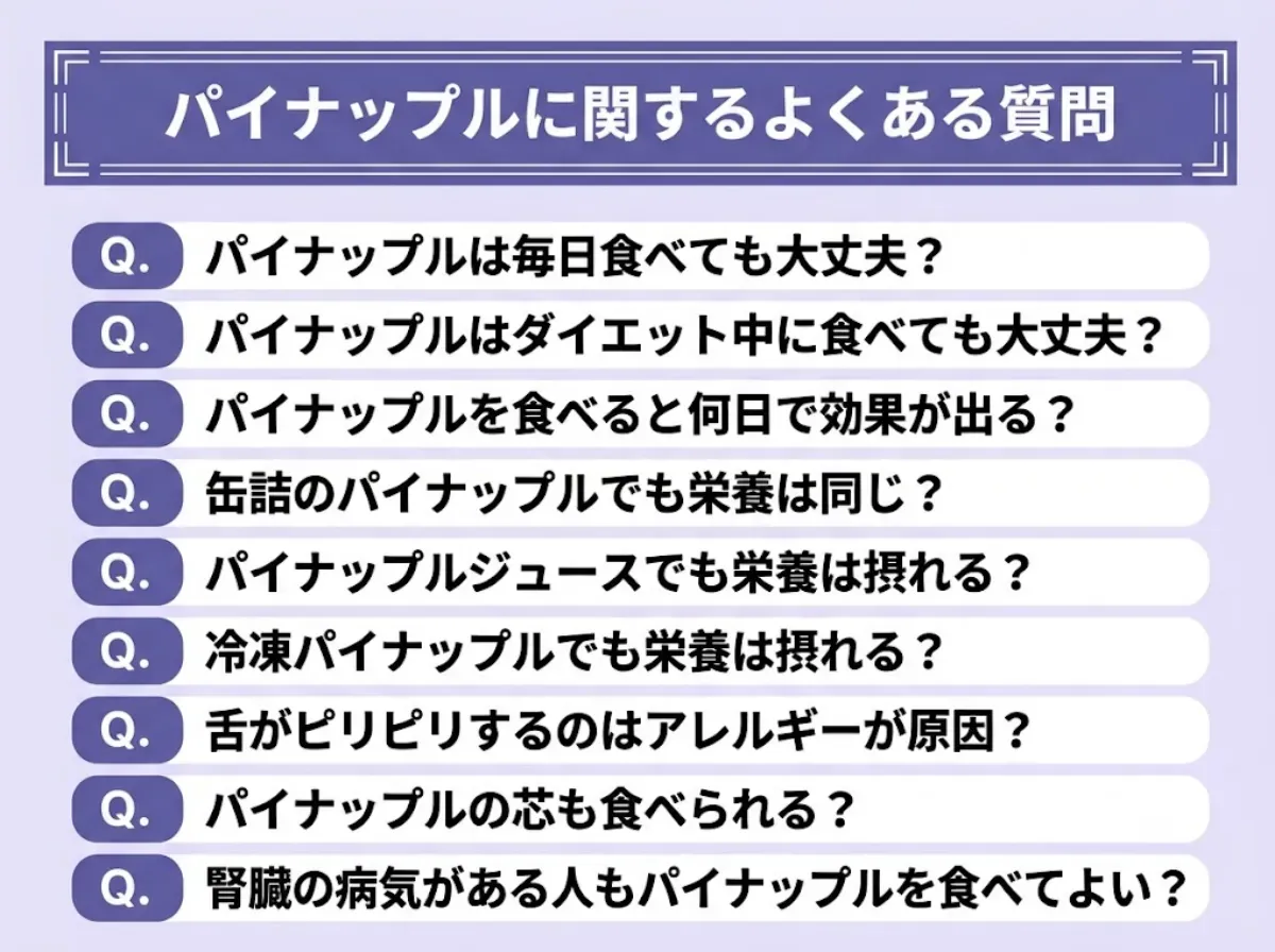 パイナップルに関するよくある質問