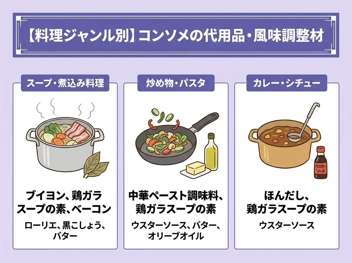 【料理ジャンル別】コンソメの代用品・風味調整材