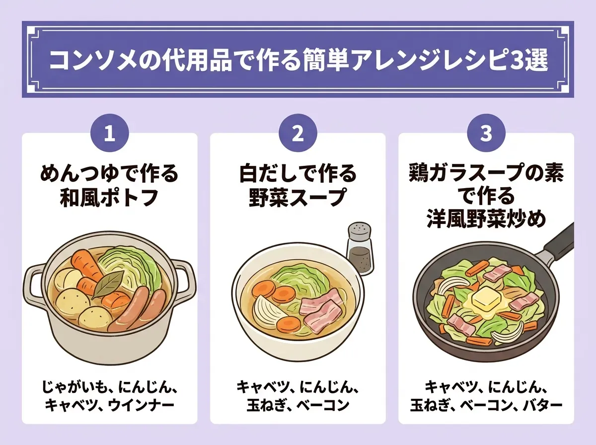 コンソメの代用品で作る簡単アレンジレシピ3選