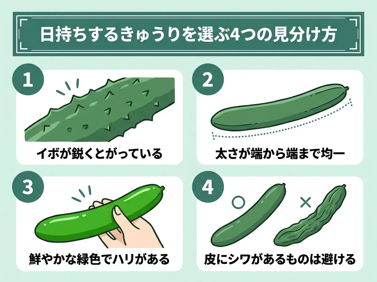 日持ちするきゅうりを選ぶ4つの見分け方