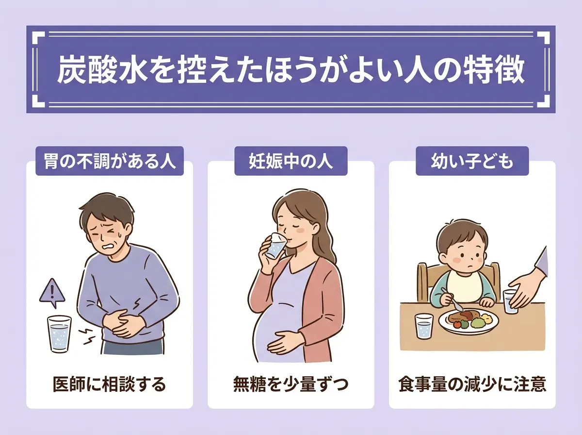 炭酸水を控えたほうがよい人の特徴