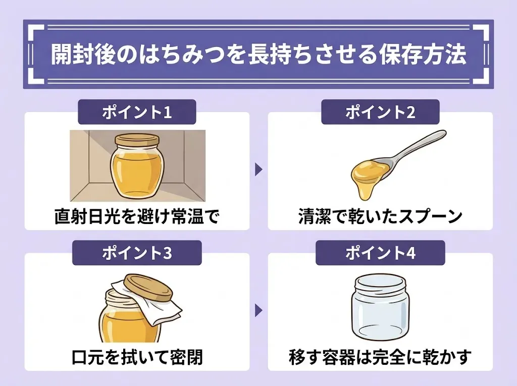 開封後のはちみつを長持ちさせる保存方法