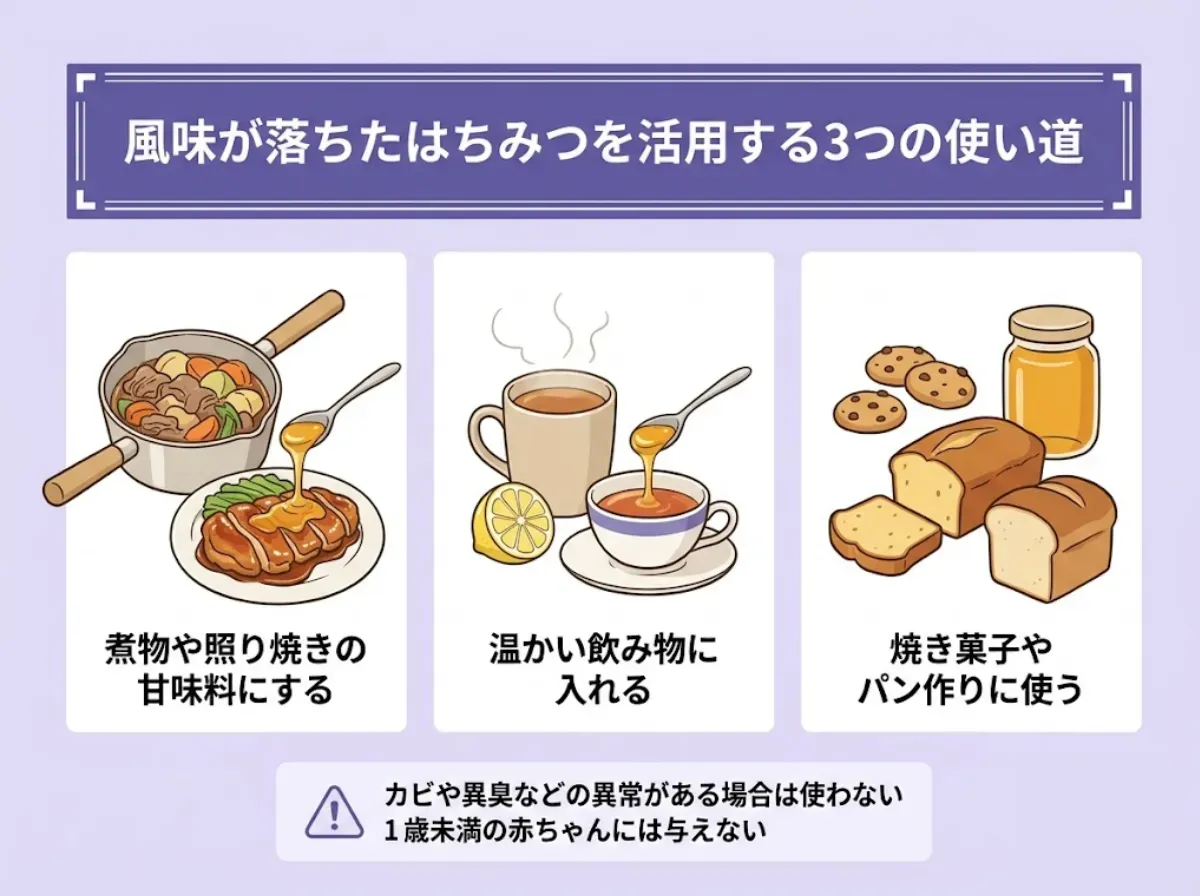 風味が落ちたはちみつを活用する3つの使い道