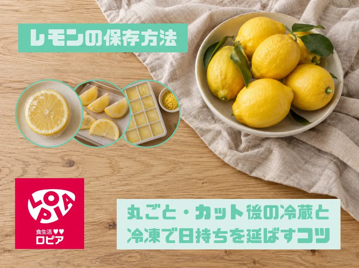 レモンの保存方法|丸ごと・カット後の冷蔵と冷凍で日持ちを延ばすコツ
