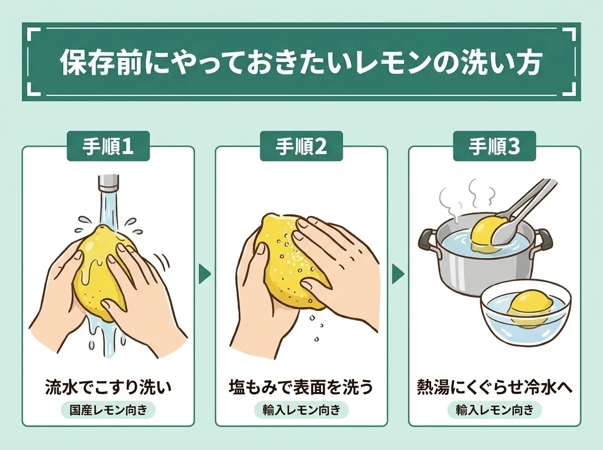 保存前にやっておきたいレモンの洗い方