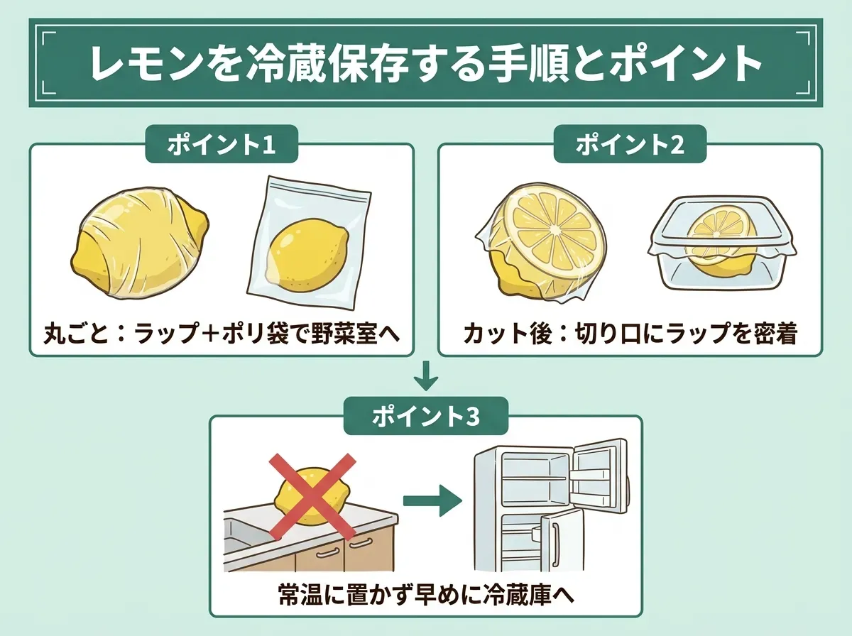 レモンを冷蔵保存する手順とポイント