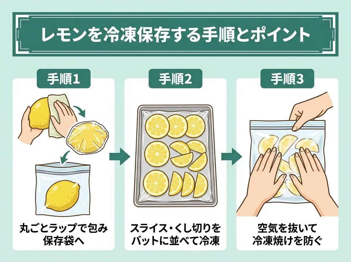 レモンを冷凍保存する手順とポイント