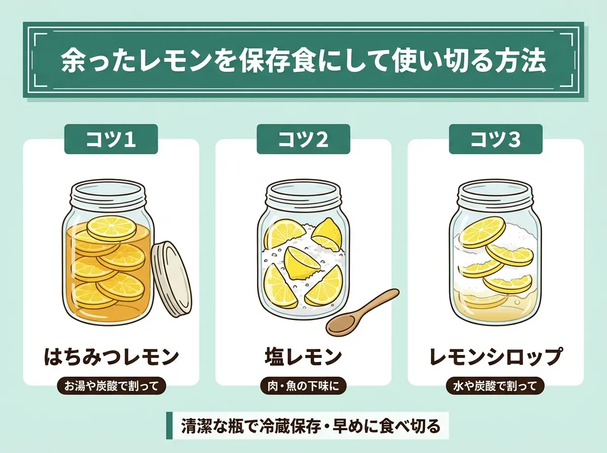 余ったレモンを保存食にして使い切る方法