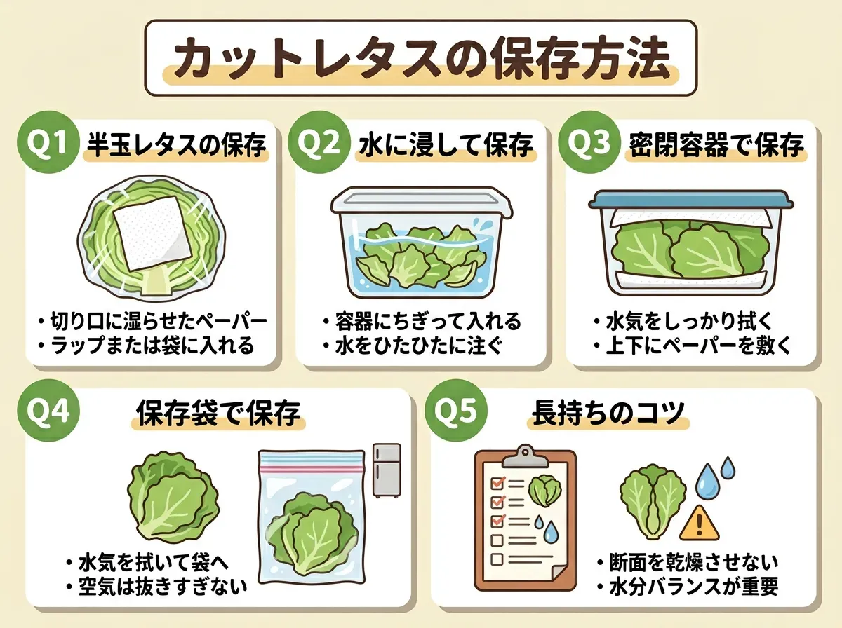 カットレタスの保存方法