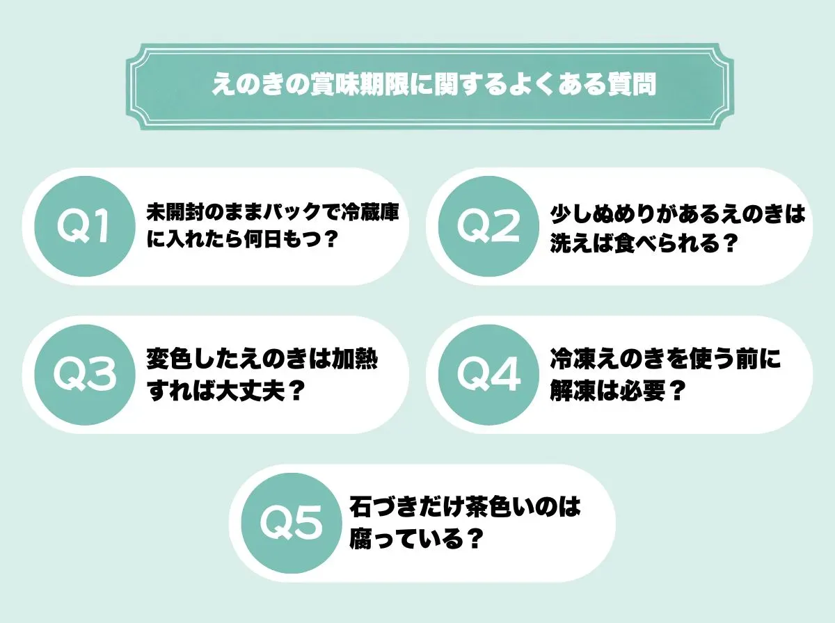 えのきの賞味期限に関するよくある質問