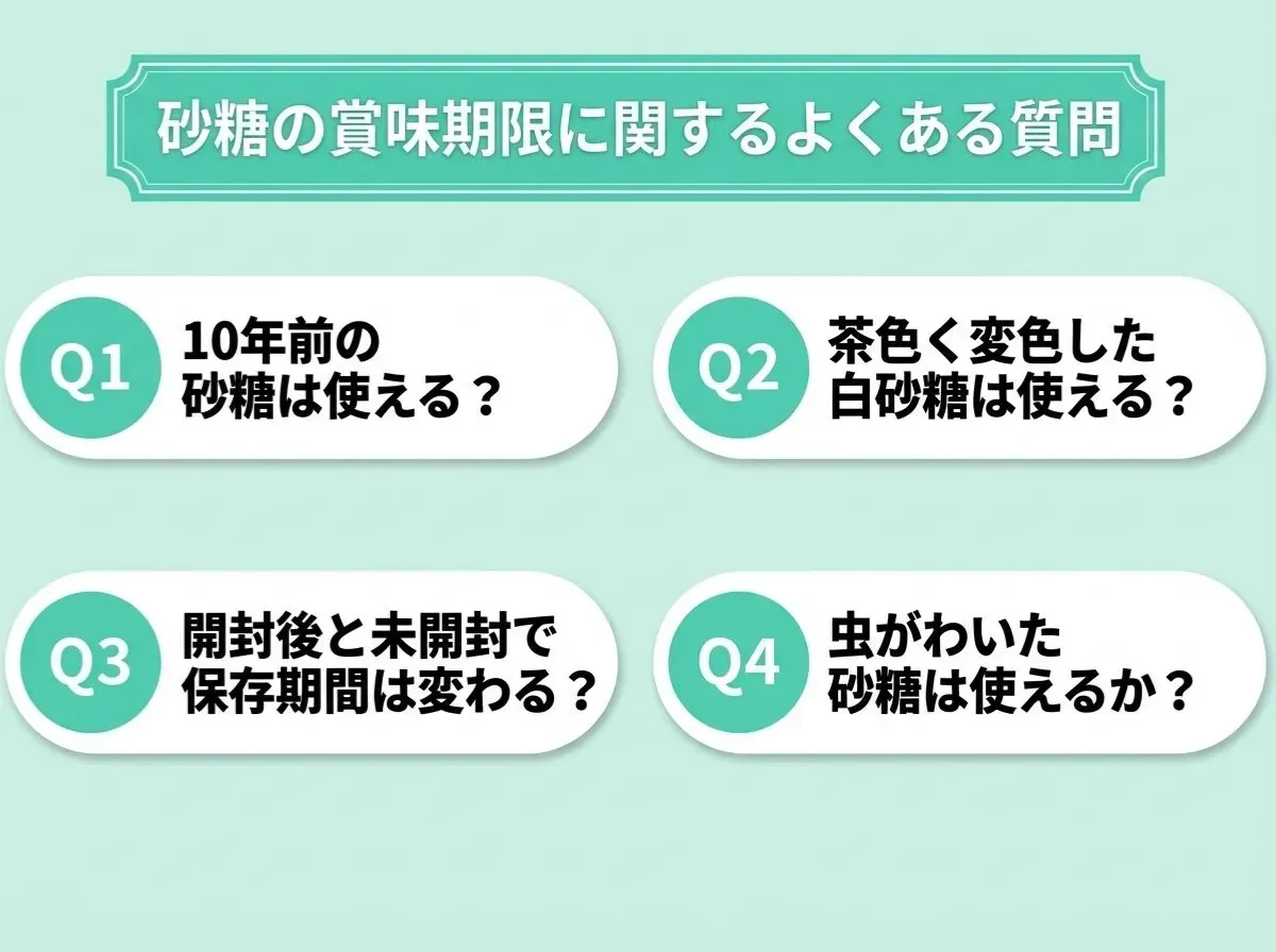 砂糖の賞味期限に関するよくある質問