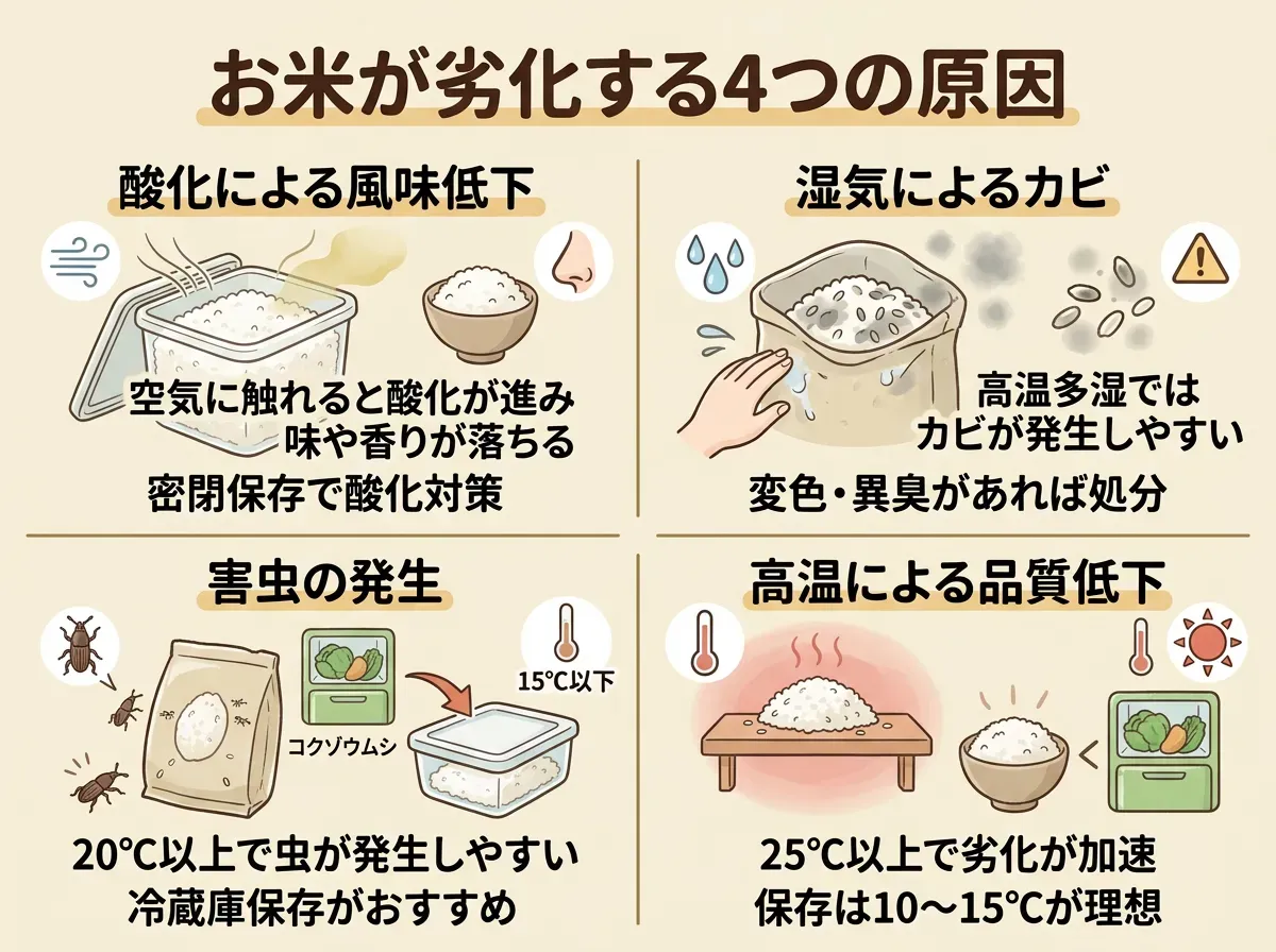 お米が劣化・腐る原因とそのメカニズム