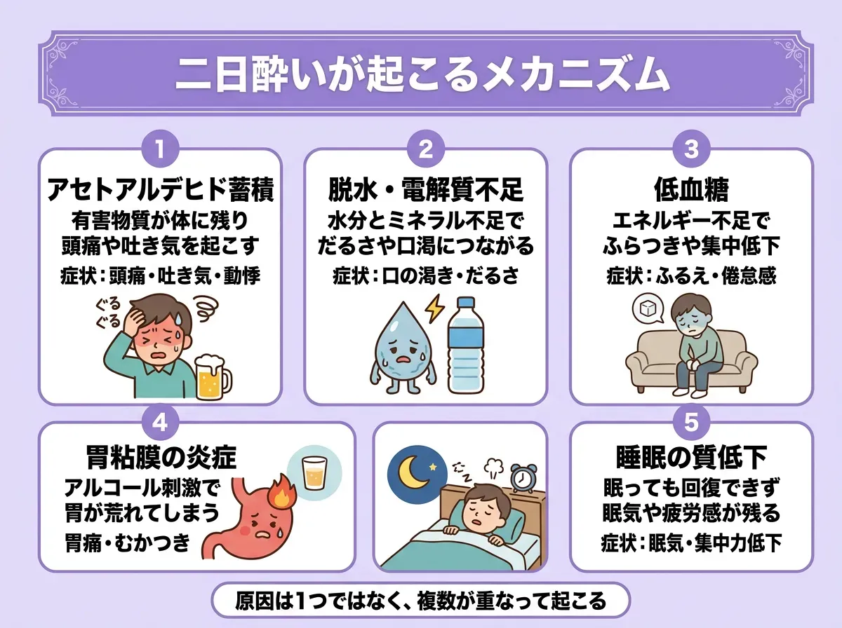 二日酔いが起こるメカニズム