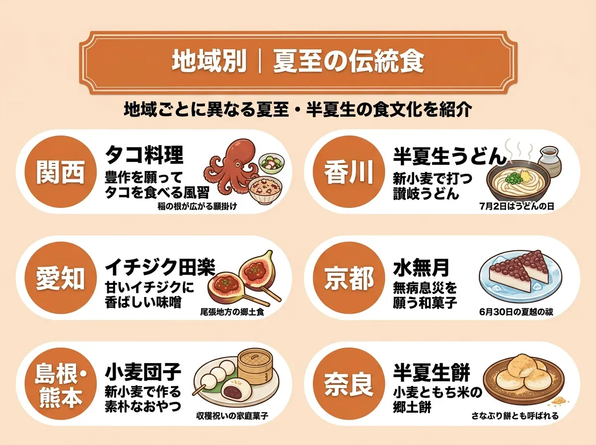 【地域別】夏至に食べる伝統的な食べ物一覧