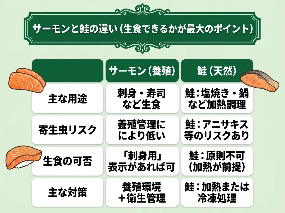 サーモンと鮭の違い