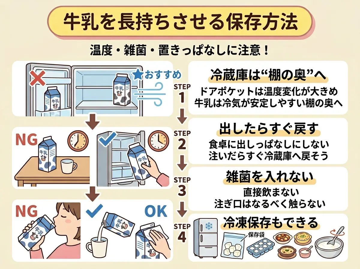 牛乳を長持ちさせる正しい保存方法