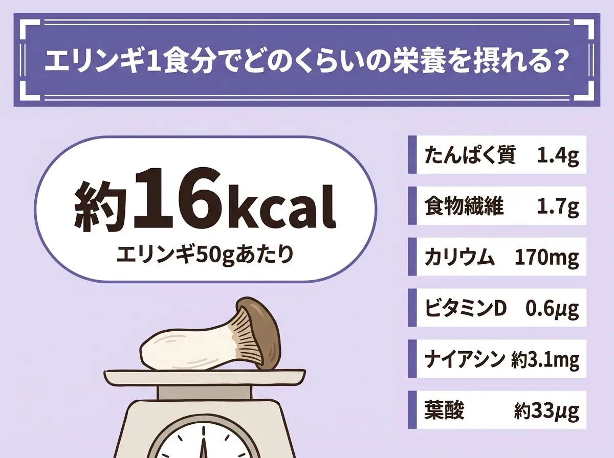 エリンギ1食分でどのくらいの栄養を摂れる?