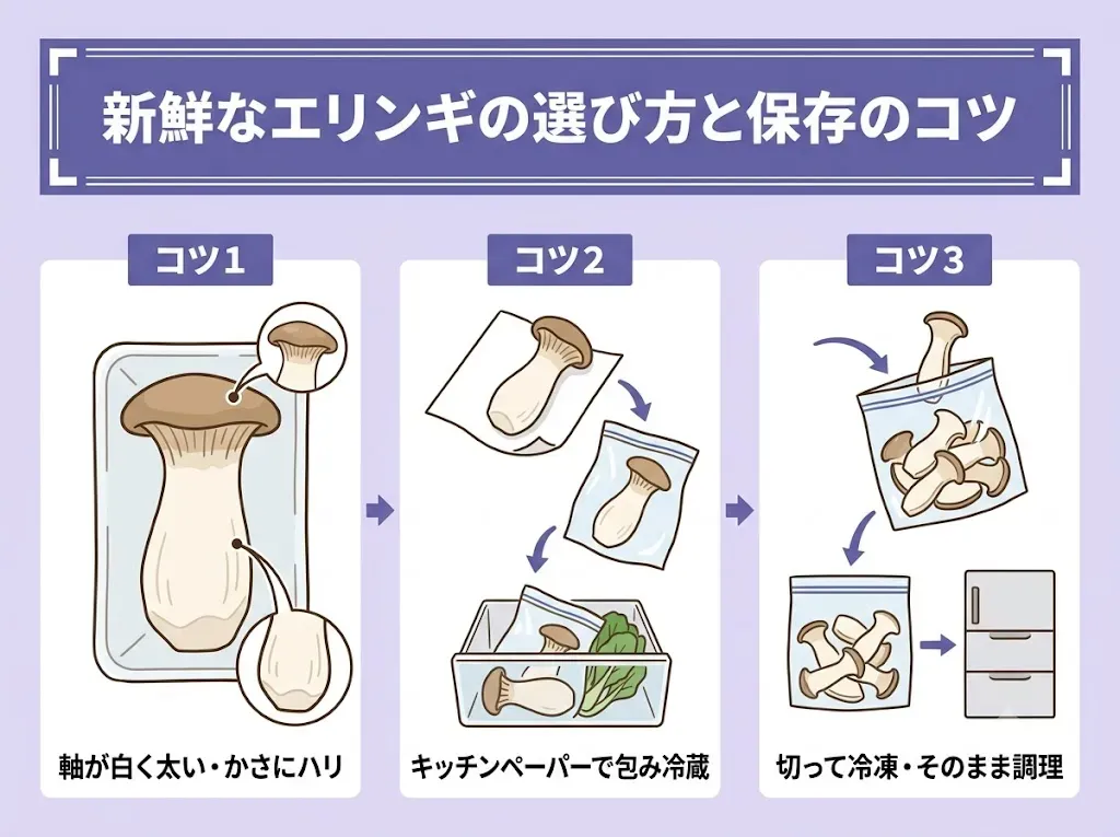 新鮮なエリンギの選び方と保存のコツ
