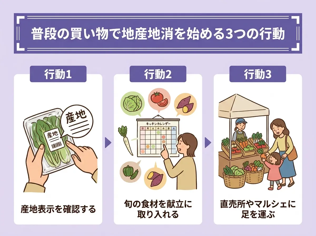 普段の買い物で地産地消を始める3つの行動