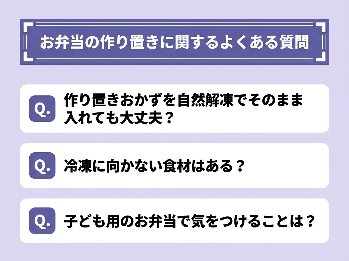 お弁当の作り置きに関するよくある質問