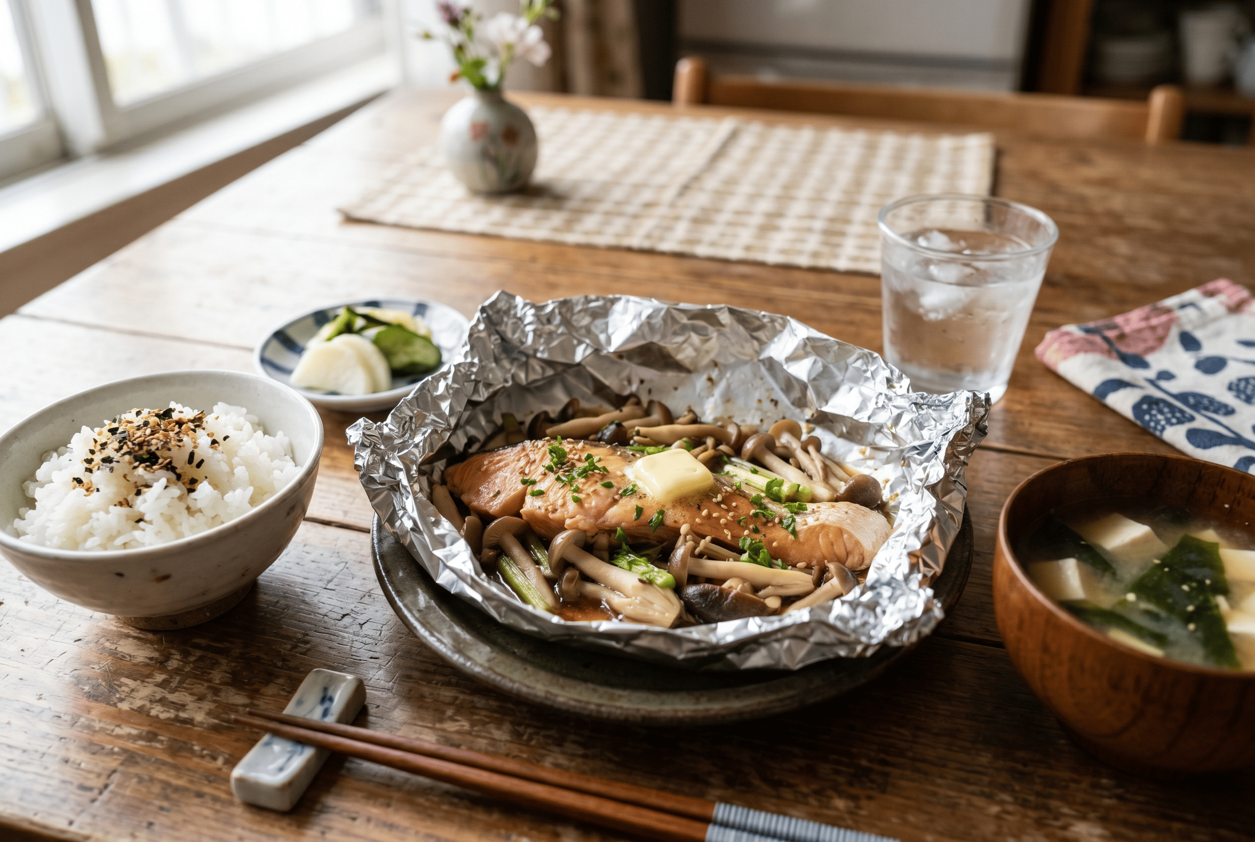 鮭ときのこのバター醤油ホイル焼き
