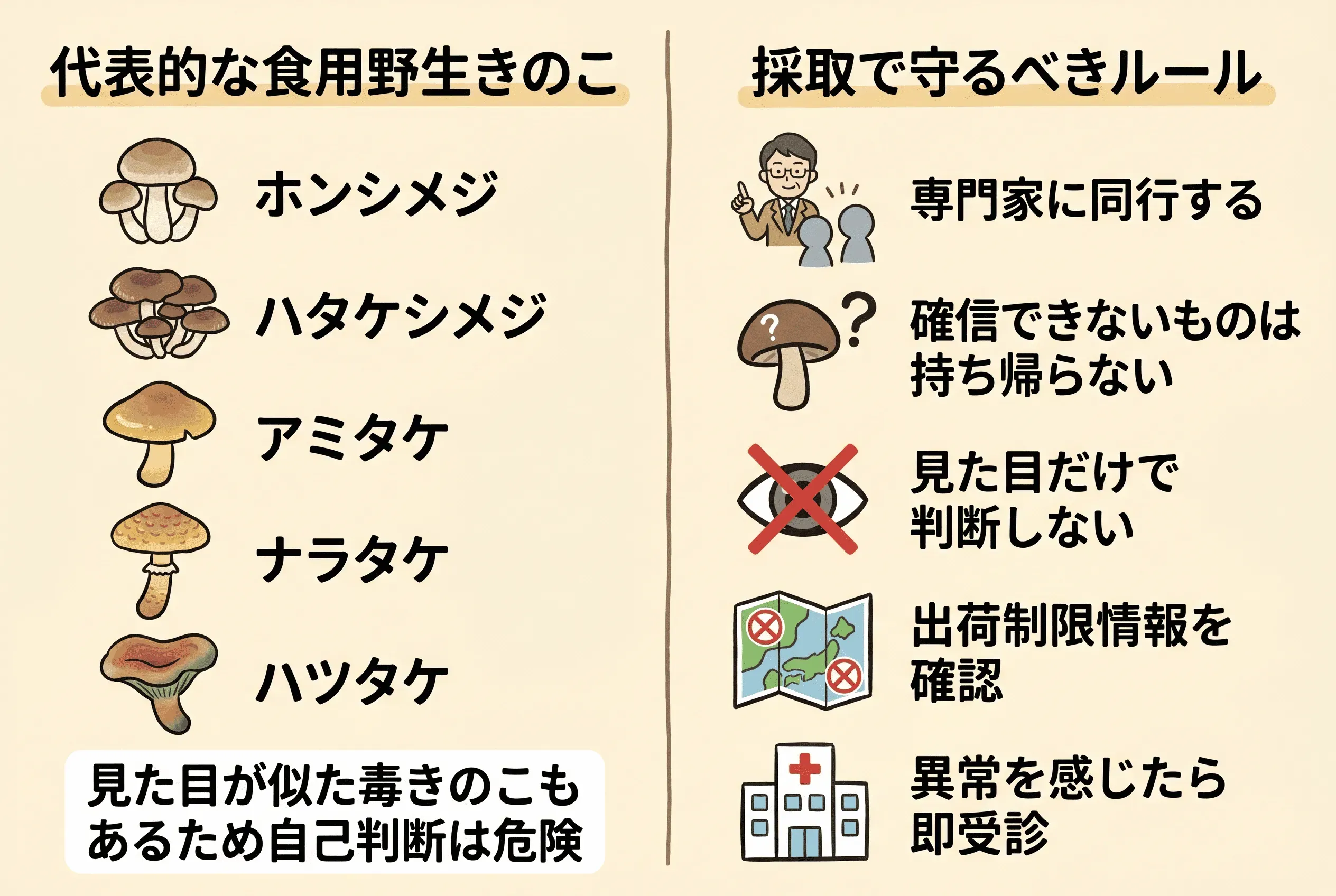 野生のきのこの種類と楽しみ方とは