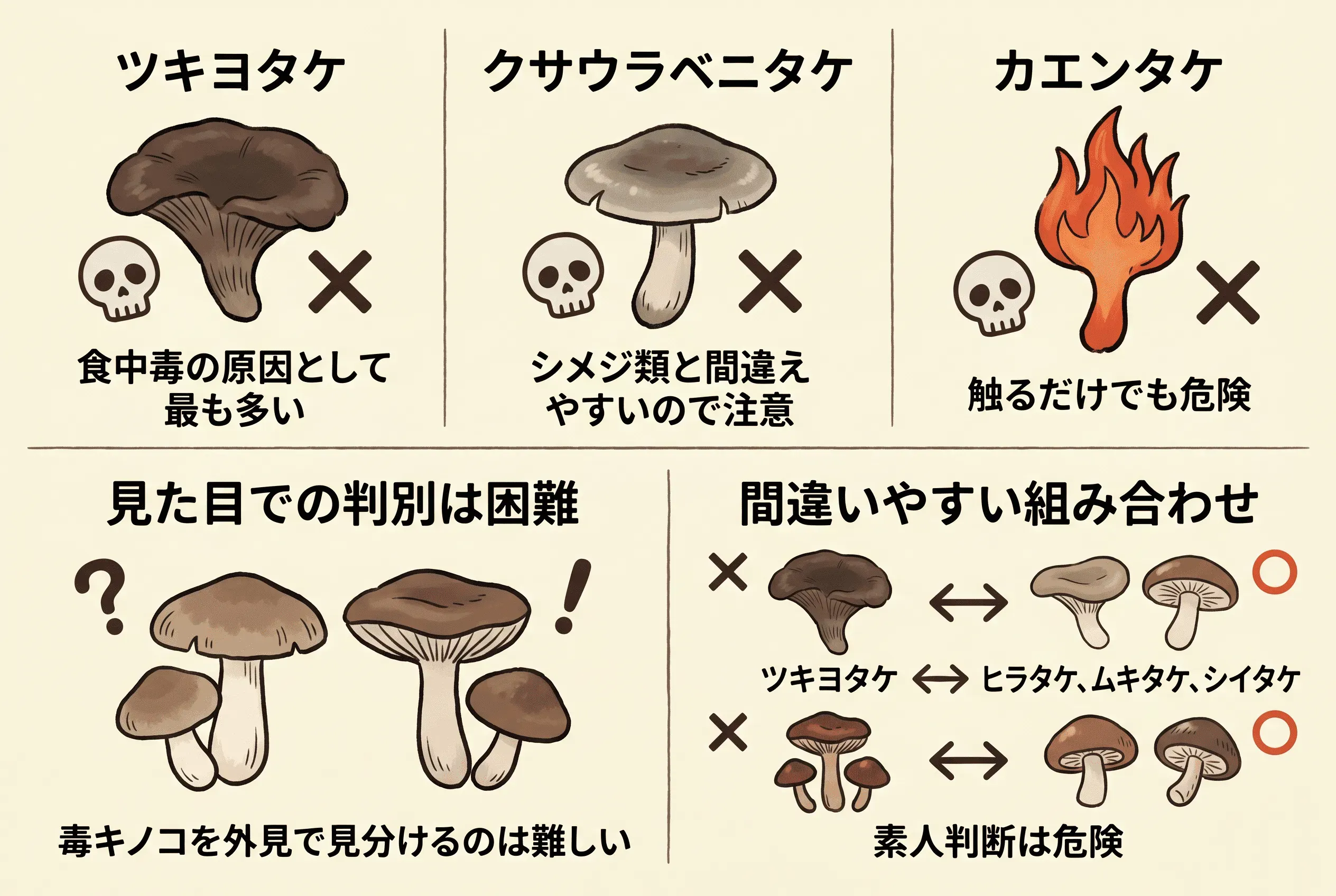 要注意!毒きのこの種類と見分けが難しい食用きのこ