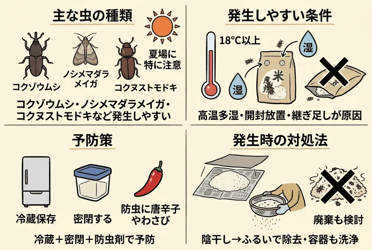 お米につく虫の予防と対処法
