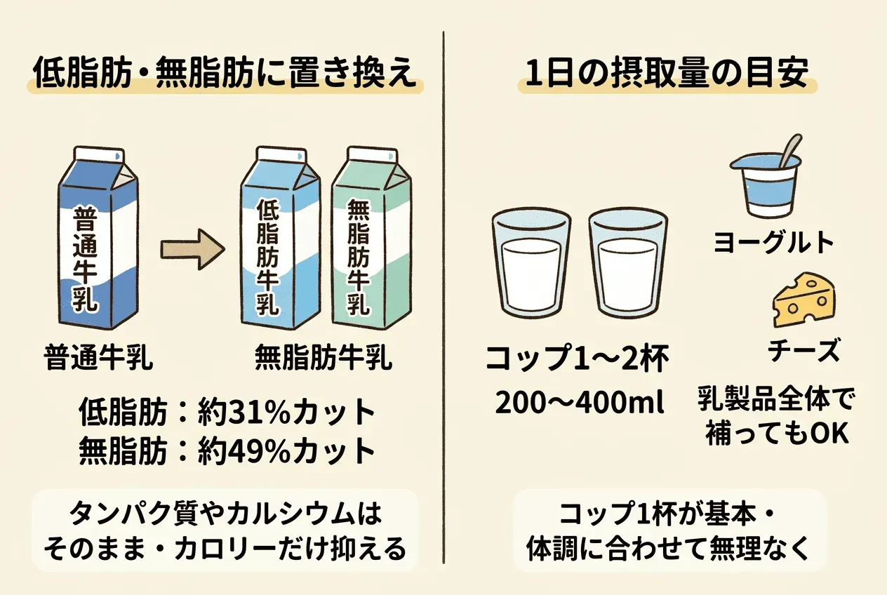 牛乳を取り入れる際のカロリー調整のコツ