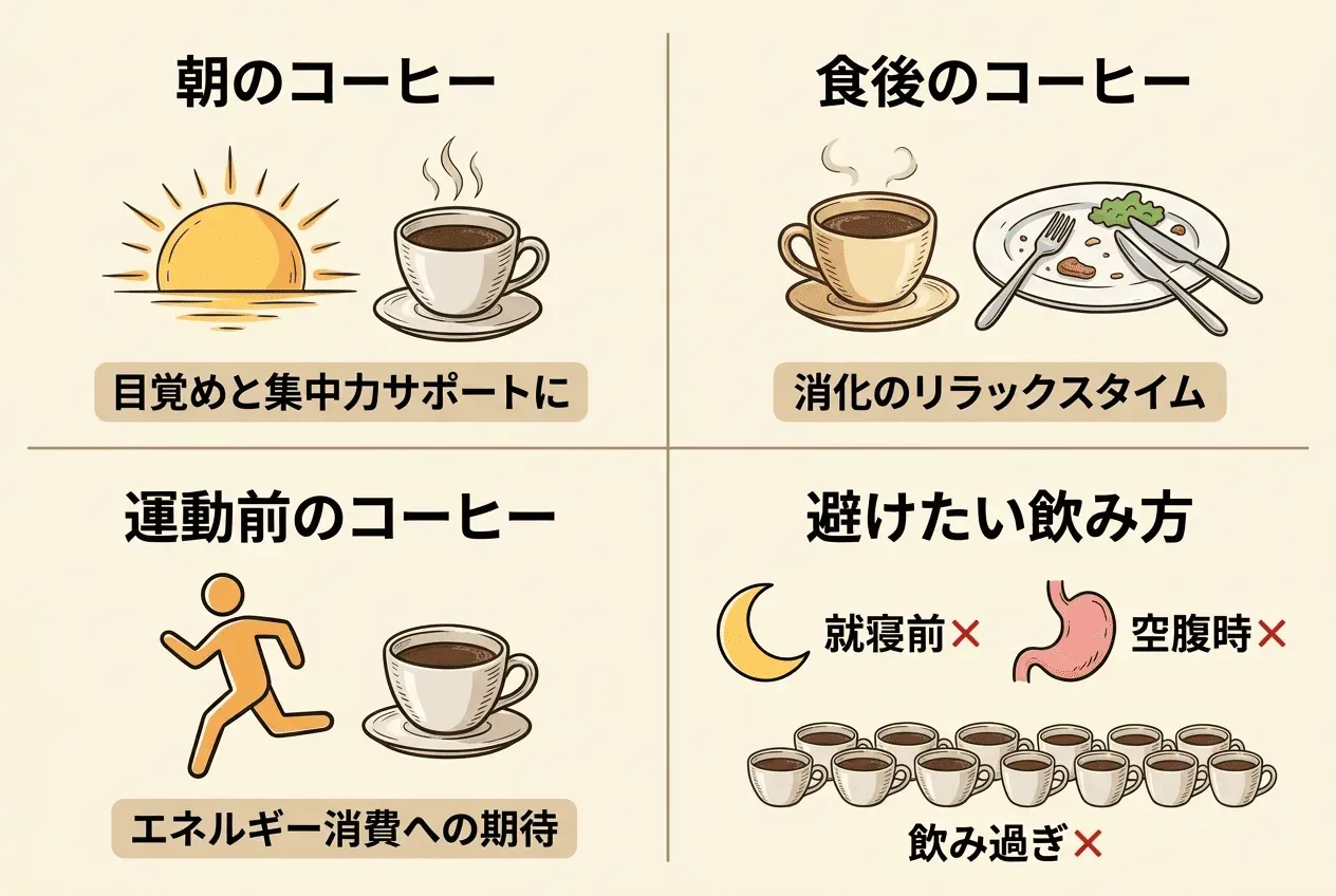 コーヒーの効果的な飲み方とは