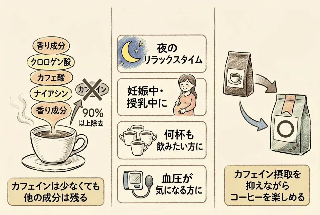 カフェインレスコーヒーの効果を紹介