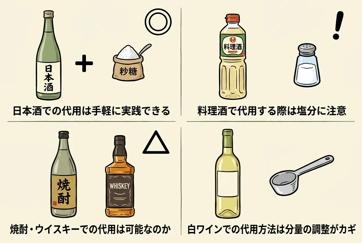 酒・料理酒でみりんの代わりに使う方法