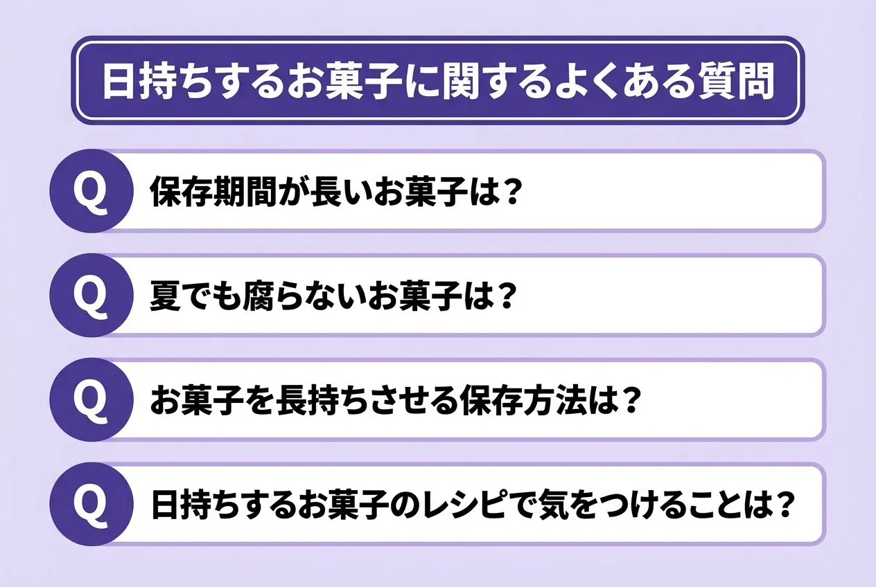 日持ちするお菓子に関するよくある質問