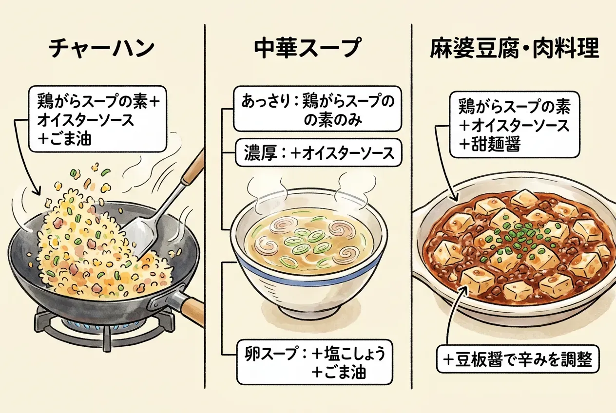 料理別に見る中華あじの代用方法