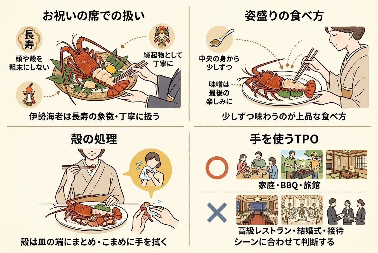 伊勢海老を食べるときのマナーと知っておきたい作法