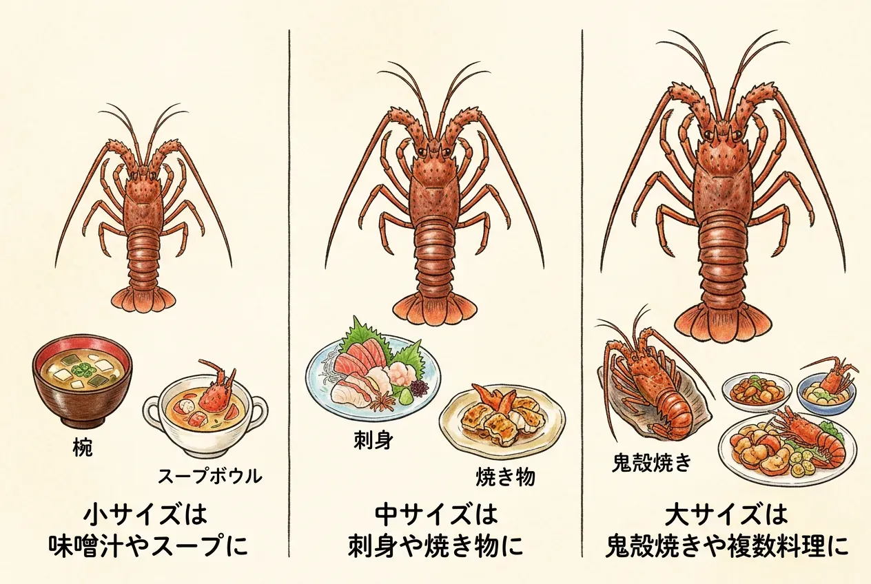 サイズ別・伊勢海老のおすすめの食べ方
