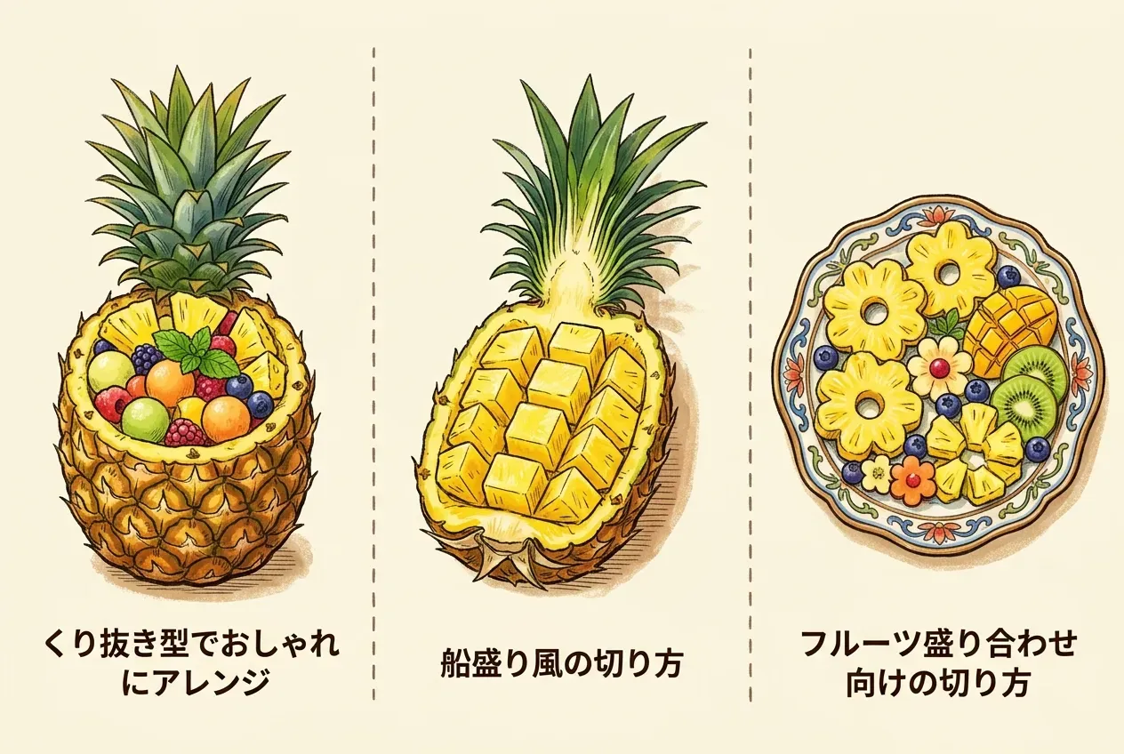 おしゃれに見える台湾パイナップルの切り方