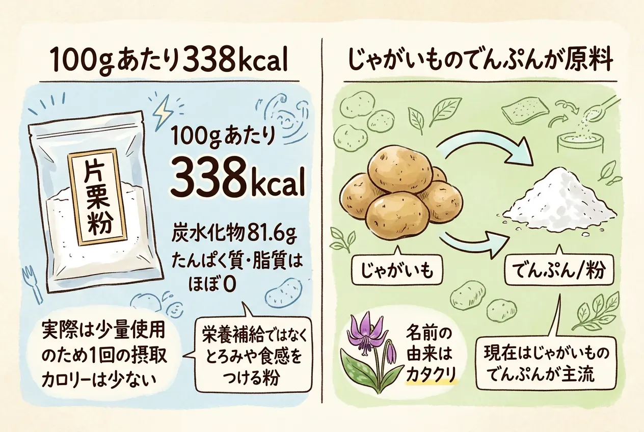 片栗粉のカロリーは100gあたり338kcal