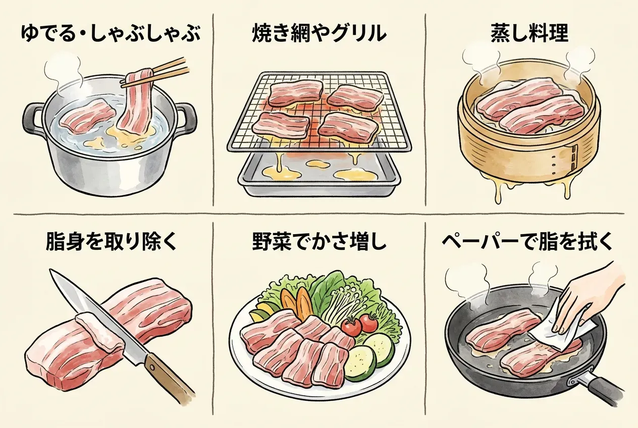 豚バラのカロリーを落とす方法