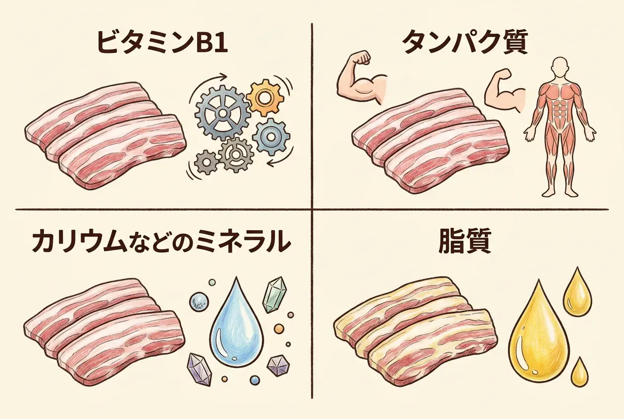 豚バラに含まれる栄養素と特徴