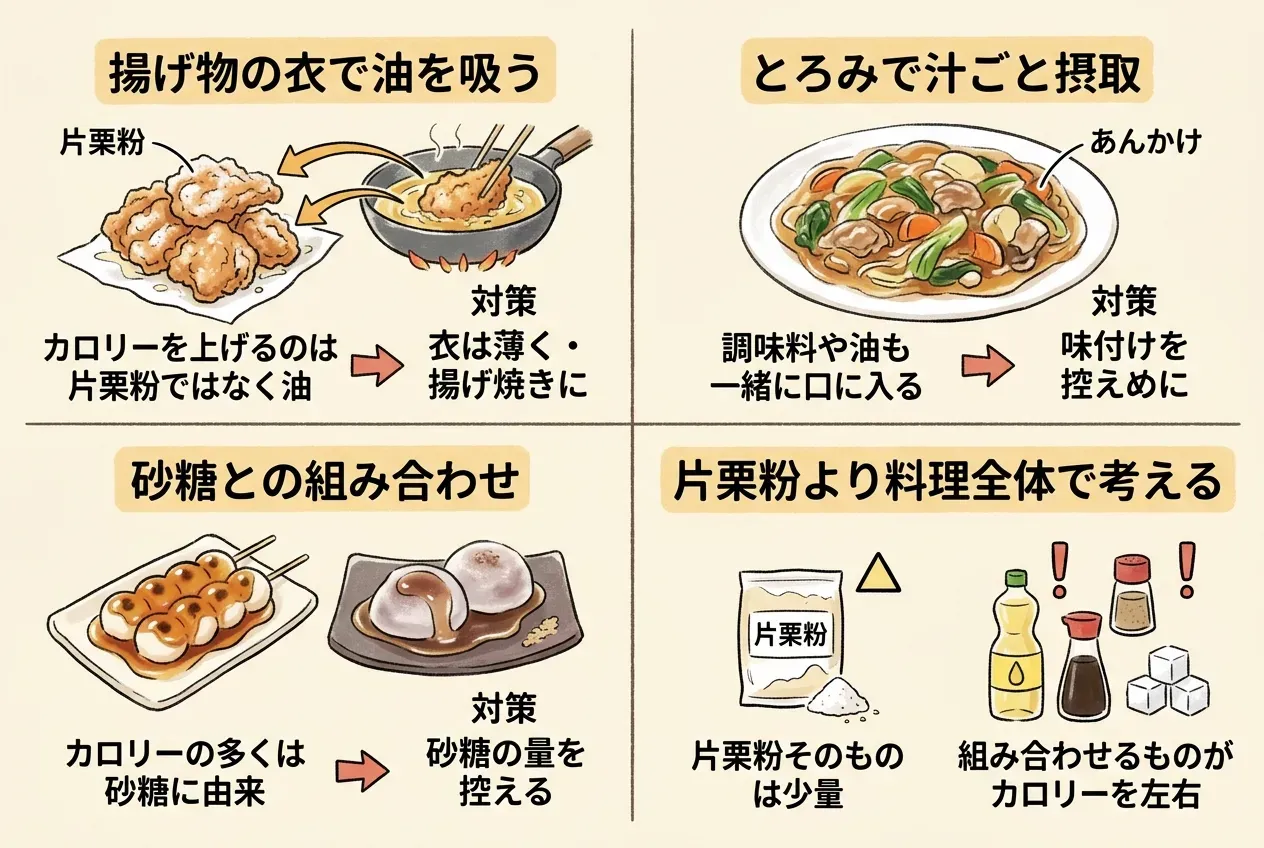 片栗粉で太るといわれる理由と抑え方