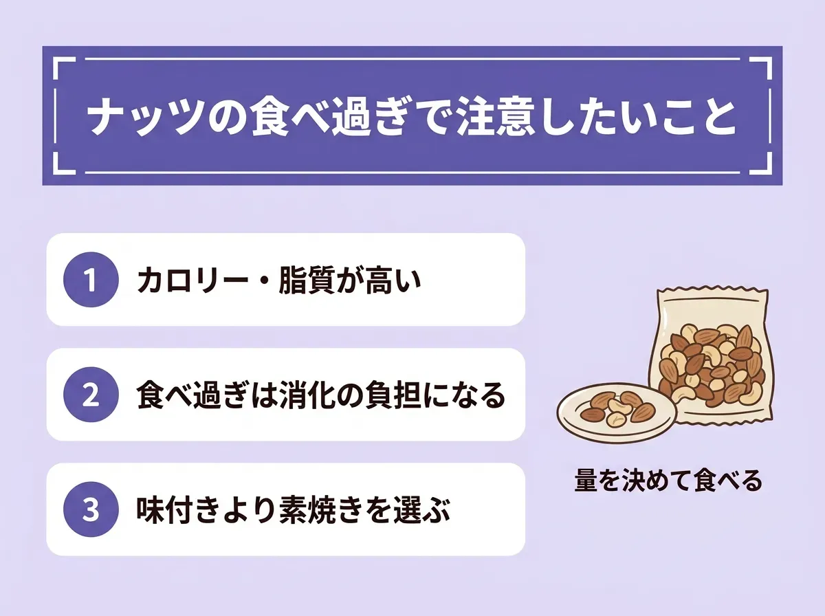 ナッツの食べ過ぎで注意したいこと